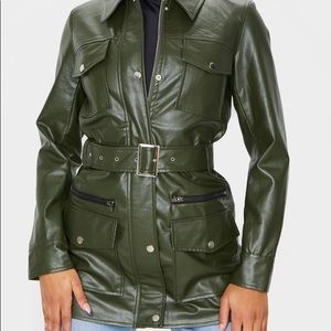 Prettylittlething PU Utility Belted Jacket
